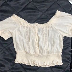 off the shoulder cream top